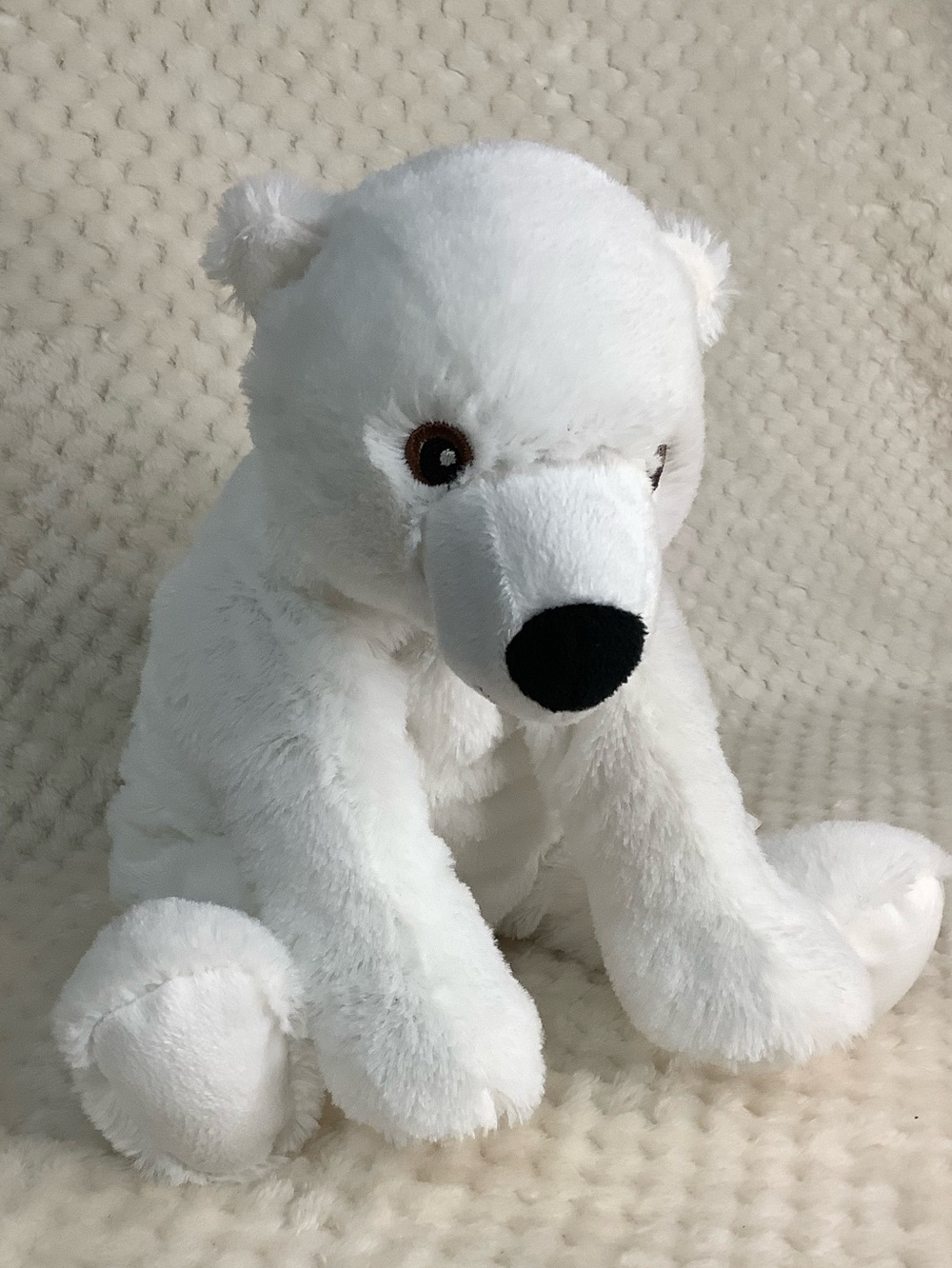 IKEA Snuttig White Polar Bear Plush with Black Nose Stuffed Animal Toy